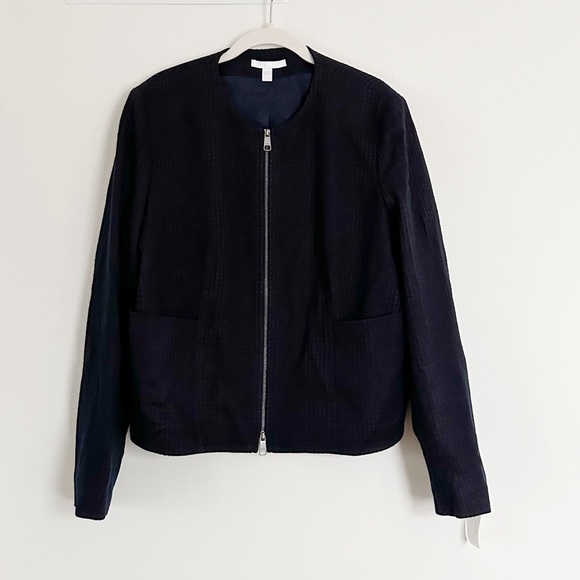 Hugo Boss NEW Javidar Bicolor Check Jersey Interlock Lady Jacket Size 14 - Picture 4 of 5